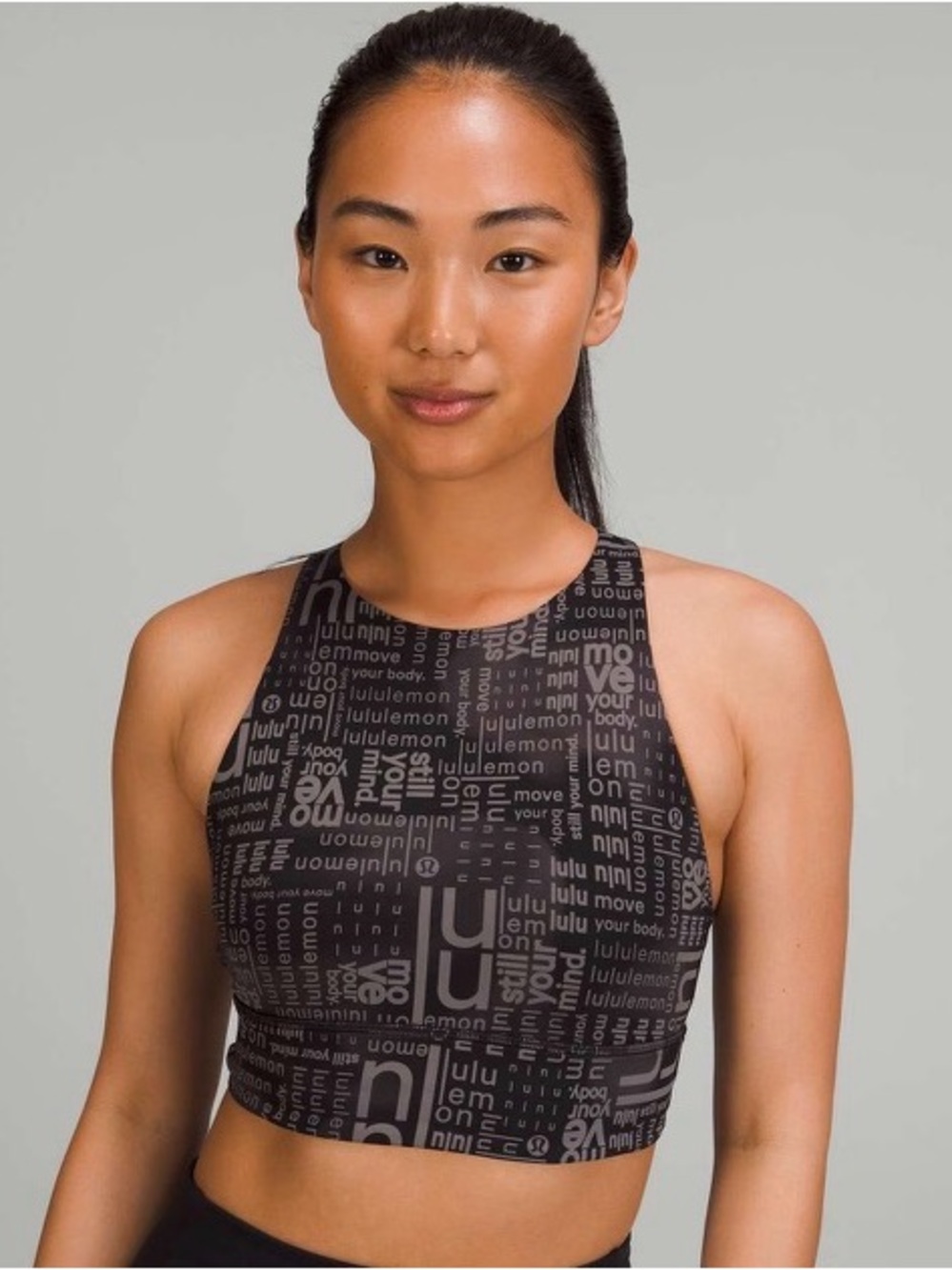 Lululemon Energy High-Neck Longline Bra *Medium Support, B–D Cups Size 12 Logo